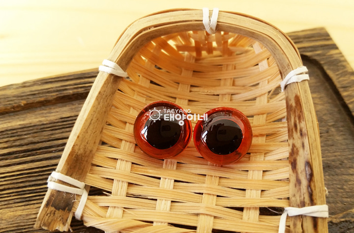 칼라단추눈-투명 오렌지 (9mm,10.5mm,12mm,13.5mm,15mm)