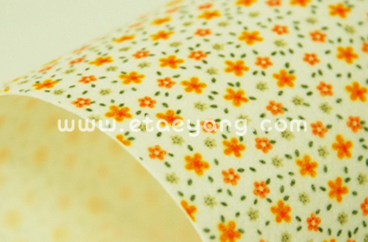 모양펠트-주황꽃무늬